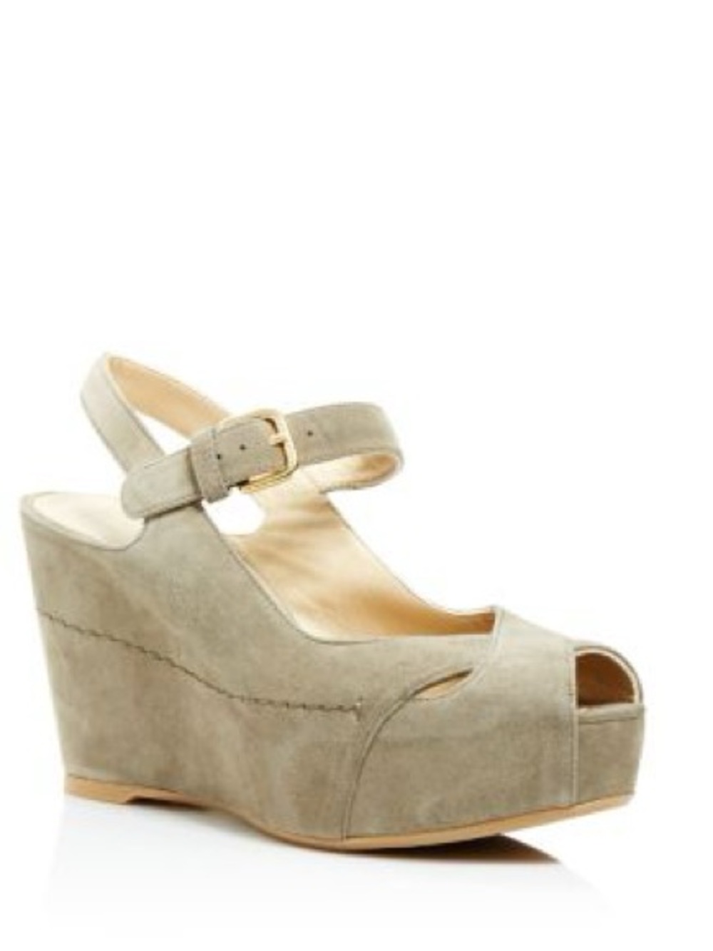 Stuart Weitzman Suede Platform Wedge Sandals